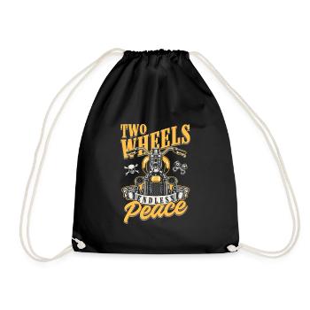 Motorrad Biker Motorbike Motorcycle Therapy - Drawstring Bag - black - Front