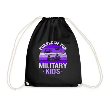 Lila für Militärkinder CH46 Chinook Purple Up up - Turnbeutel - Schwarz - Vorne