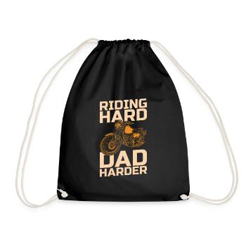 Motorrad Biker Motorbike Motorcycle Dad - Drawstring Bag - black - Front