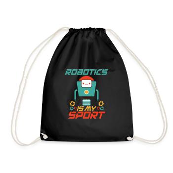 Robotik ist mein Sport, der lustige Roboter -Ingen - Turnbeutel - Schwarz - Vorne