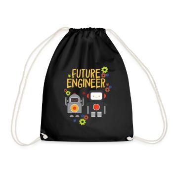 Zukünftiger Ingenieur cooler Roboter -Ingenieur Ro - Turnbeutel - Schwarz - Vorne