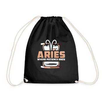 Aries Zodiac Sign - Drawstring Bag - black - Front