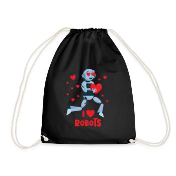 Ich liebe Roboter Red Heart Robotics Class Enginee - Turnbeutel - Schwarz - Vorne