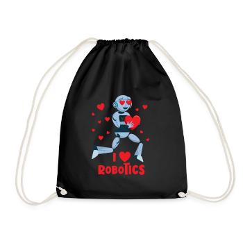 Ich liebe Robotik Red Heart Robot Engineer Robotic - Turnbeutel - Schwarz - Vorne
