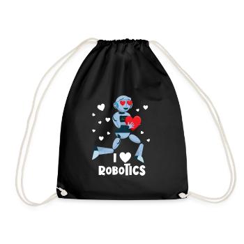Ich liebe Robotik Red Heart Robot Engineer Robotic - Turnbeutel - Schwarz - Vorne