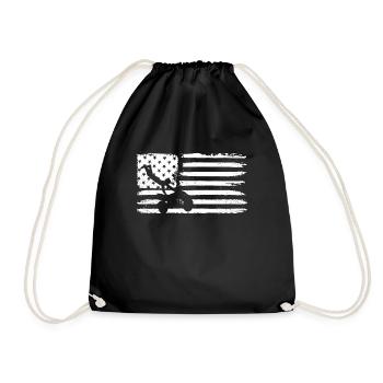 Quad 4 Wheeler USA Flag Patriotic Quad Geschenk AT - Turnbeutel - Schwarz - Vorne
