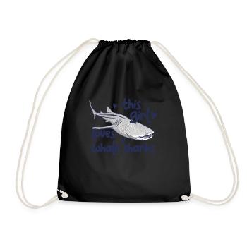 Dieses Mädchen liebt Whale Haie süßer Mädchenwalha - Turnbeutel - Schwarz - Vorne
