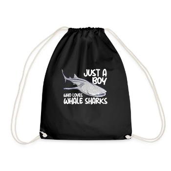 Nur ein Junge, der Whale Sharks Jungen Whale wächs - Turnbeutel - Schwarz - Vorne
