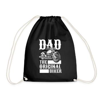 Motorrad Biker Motorbike Motorcycle Dad - Turnbeutel - Schwarz - Vorne