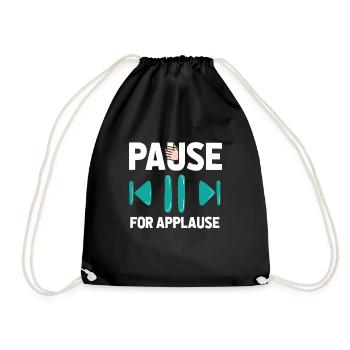 Gamer Gaming Game Pause - Drawstring Bag - black - Front