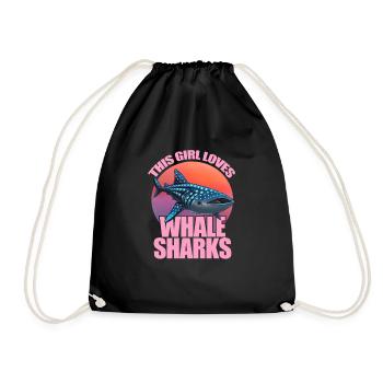 Dieses Mädchen liebt Whale Haie Frauenwalhai - Turnbeutel - Schwarz - Vorne