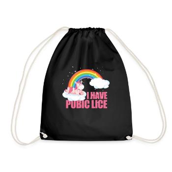 Ich habe Schamläuse Einhorn Regenbogen peinlichI H - Turnbeutel - Schwarz - Vorne