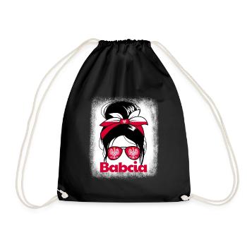 Babcia Polnische Großmutter Messy Bun Oma Babcia - Turnbeutel - Schwarz - Vorne