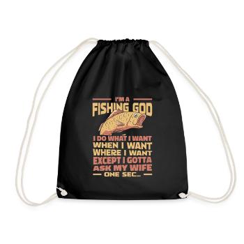 Angler Fishing - Drawstring Bag - black - Front