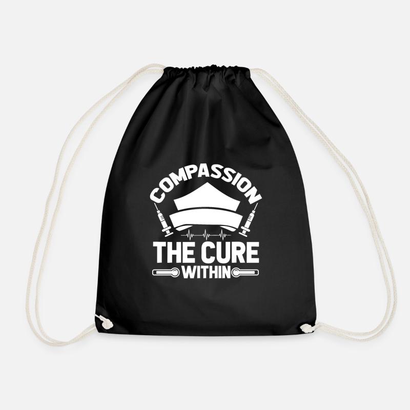 nurse - Drawstring Bag - black