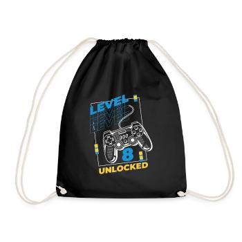 Gamer Gaming Level 8 Unlocked - Drawstring Bag - black - Front
