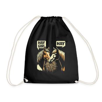 Horse Equestrian Sports - Drawstring Bag - black - Front