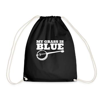 Mein Gras ist Blue Banjo -Spieler Banjo Bluegrass - Turnbeutel - Schwarz - Vorne