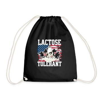 Toleranter patriotischer Pro -Milchlaktose Laktose - Turnbeutel - Schwarz - Vorne