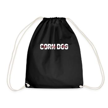 Chien de maïs Corndog Ekg Heartbeat - Sac de sport léger - noir - Devant