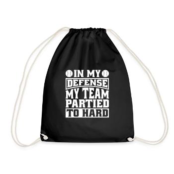 Softball Coach Coach Funny In My Defense - Drawstring Bag - black - Front