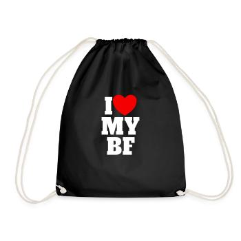 Ich liebe mein BF Red Heart Matching Couple Boyfri - Turnbeutel - Schwarz - Vorne