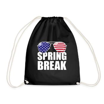 Frühlingsferien, patriotische USA-Flagge, Frühling - Turnbeutel - Schwarz - Vorne