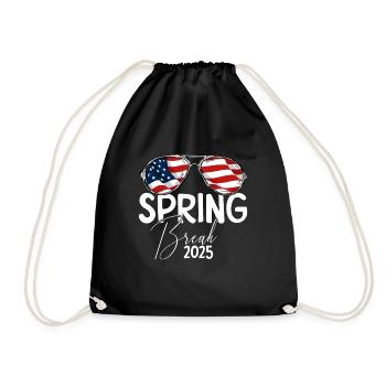 Spring Break 2025 Patriotische USA-Flagge Spring B - Turnbeutel - Schwarz - Vorne