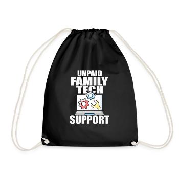 Unbezahlter Familien-Tech-Support, lustiger Comput - Turnbeutel - Schwarz - Vorne