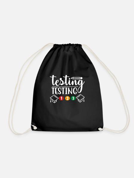 Testen Testen 123 Testtag Rock The Test Funny - Turnbeutel - Schwarz