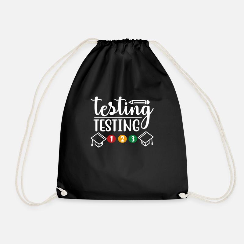 Testen Testen 123 Testtag Rock The Test Funny - Turnbeutel - Schwarz