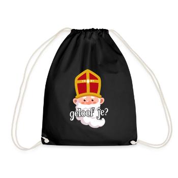 Sinterklaas Ich glaube an niederländische Weihnach - Turnbeutel - Schwarz - Vorne