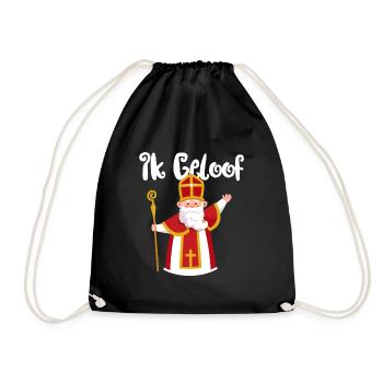 Sinterklaas Ik Geloof Ich glaube an niederländisch - Turnbeutel - Schwarz - Vorne