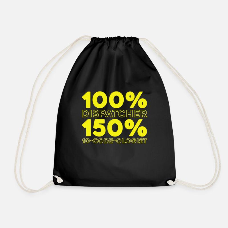 Emergency Call Control Center Operations Center - Drawstring Bag - black