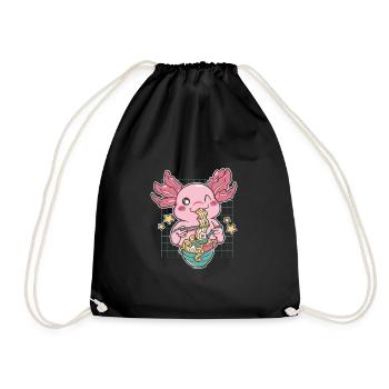 Ramen drôle d’axolotl - Sac de sport léger - noir - Devant