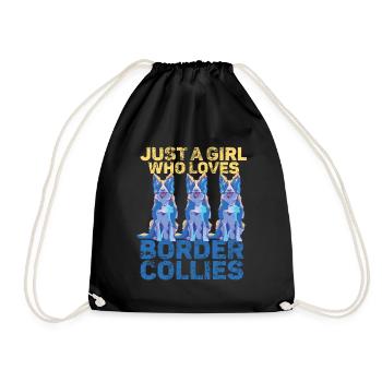 Unique Design by Border Collie Mom and Dad - Drawstring Bag - black - Front