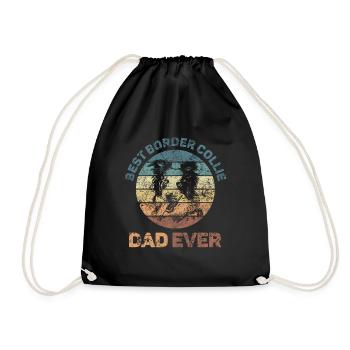 Border Collie papa maman chien amant Design - Sac de sport léger - noir - Devant