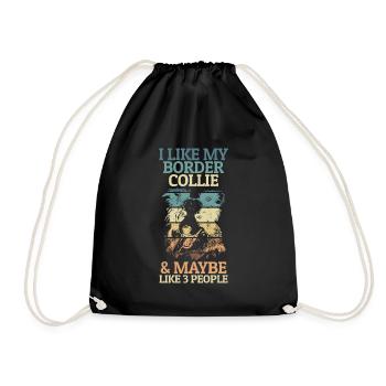 Adorable design Border Collie pour - Sac de sport léger - noir - Devant