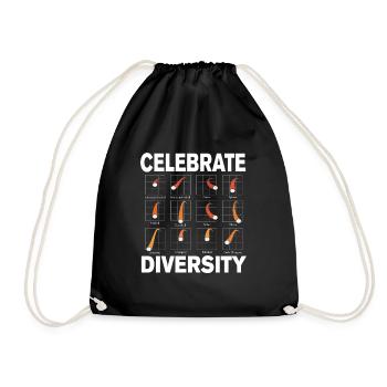 Feiern Sie Diversity Baseball Pitches Pitcher - Turnbeutel - Schwarz - Vorne