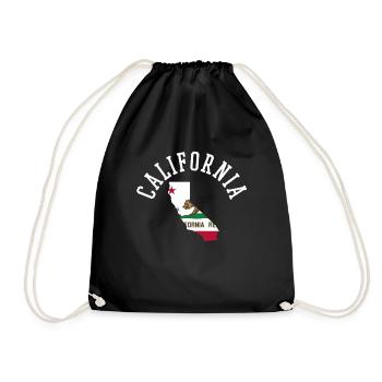 California USA Flagge Patriot Stolzes Heimatland - Turnbeutel - Schwarz - Vorne
