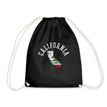 Vibrant California Usa Flags Patriot Design - Drawstring Bag - black - Front