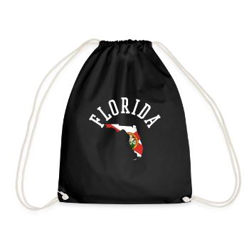 Proud Florida Usa Flag Design for Patriots - Drawstring Bag - black - Front