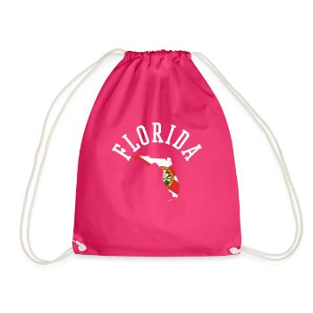 Proud Florida Usa Flag Design for Patriots - Drawstring Bag - fuchsia - Front