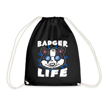Cool Badger Life sunglasses in the - Drawstring Bag - black - Front