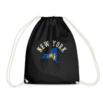New York Flag Patriotic Design USA Love - Drawstring Bag - black - Front
