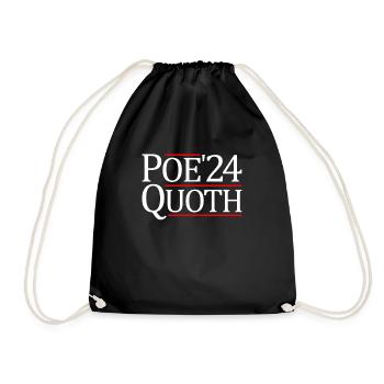 Poe Quoth 2024 Präsident Edgar Allan Poe - Turnbeutel - Schwarz - Vorne