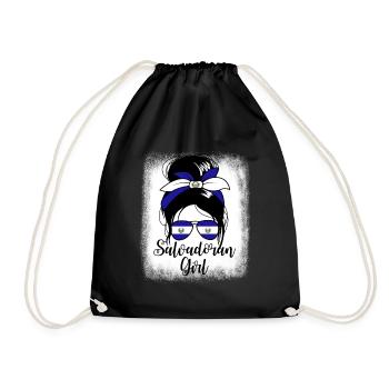 Salvadorianisches Mädchen Messy Bun Damen El Salva - Turnbeutel - Schwarz - Vorne