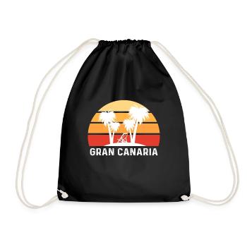 Gran Canaria Vacation Palm Trees Paradise - Drawstring Bag - black - Front