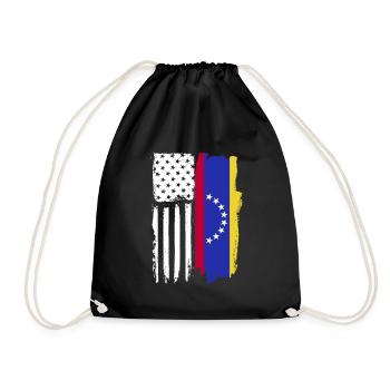 Venezuela-amerikanische Flagge Venezolanischer Ame - Turnbeutel - Schwarz - Vorne