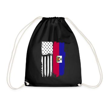 Haitianische amerikanische Flagge Stolze haitianis - Turnbeutel - Schwarz - Vorne